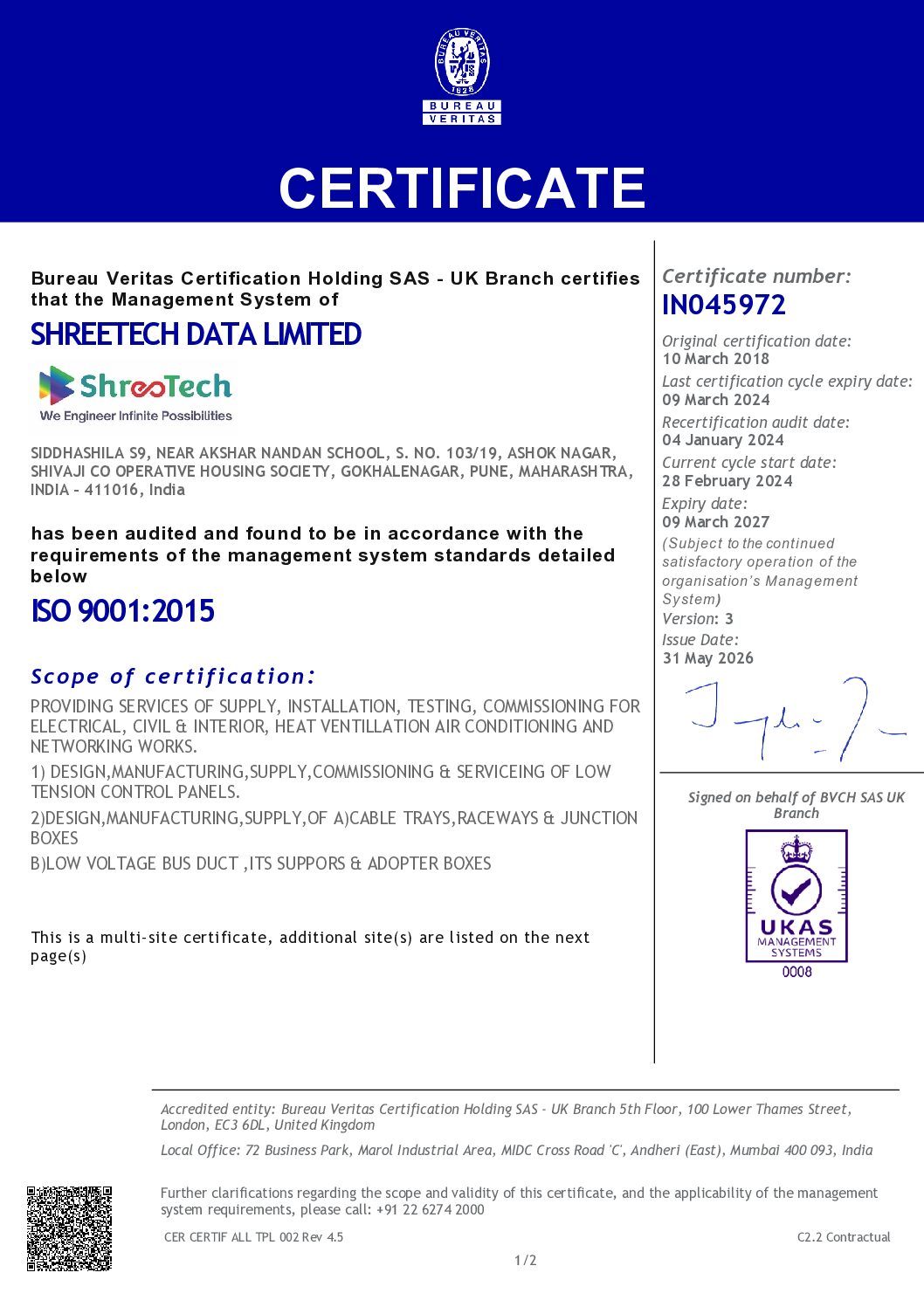 About Us 14 STDL ISO 9001 2015 Certificate pdf