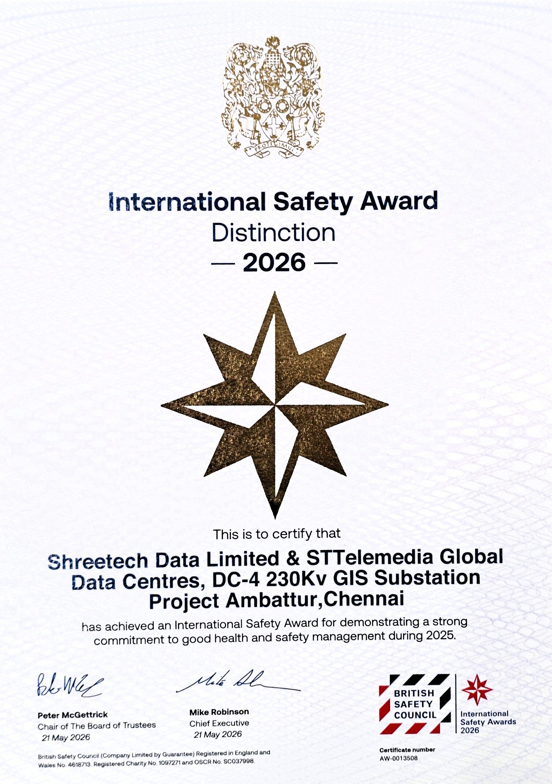 About Us 13 ShreeTech__Internation Safety Award